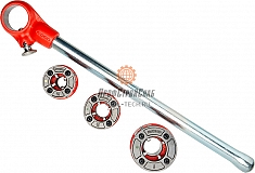 Набор клуппов трубных для нарезания резьбы с трещоткой Ridgid 00-R NPT RH Alloy 1/2"-1"